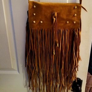 Fun faux leather like new Hippy/ Boho shoulder bag